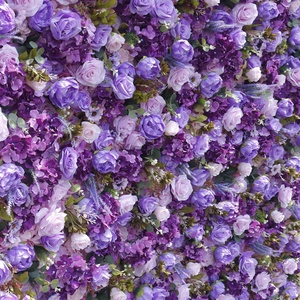 Custom 5D Purple Fabric Artificial Flower Wall Background with Embossed Design for Wedding Birthday <b>Outdoor</b> Events-Free Design - Product Image 4