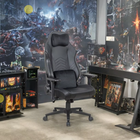 Chaise de gaming haut de gamme en tissu style course, dossier haut, accoudoirs réglables, pivotante, robuste, en cuir, avec fonction rafraîchissante