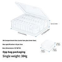 Boîte de rangement portable en plastique entièrement transparente, 60 compartiments amovibles, empilable, pour perles de loisirs créatifs