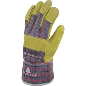 DELTA PLUS - DC10310 Gant docker jaune-bleu en cuir de vachette/tissu (multipack)-GANTS EAN 3295249018863 - Product Image 1