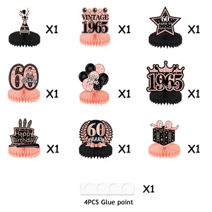 Nuova decorazione in oro rosa 60 anni donna a nido d'ape tavolo decorazione Desktop festa di compleanno - Product Image 4