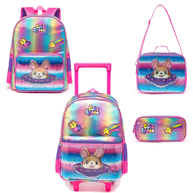 Quanzhou Pink school bag for girls fashion design of schoolbags cartoon backpack children bags tie dye