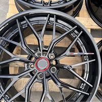 Nuevas llantas de aleación de aluminio 6061-T6 para autos de carreras, de 19-24 pulgadas, diseño cóncavo forjado de 2 piezas, color negro brillante personalizado, en oferta.