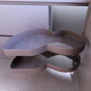 Gabinete de Cocina Moderno con Esquina Ciega, Extraíble, con Cierre Suave, Bandeja Giratoria de 2 Niveles, Fácil Instalación, Ahorro de Espacio - Product Image 1