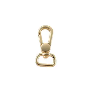 High quality swivel for bags fashion brass bag clip hook with key ring iron split thick snap hook