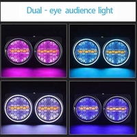 Projecteur de scène à 2 faisceaux lumineux COB LED Matrix RGB Strobe Wash Ring Light DMX512 activé par le son pour mariage, fête, spectacle