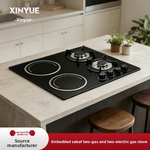 OEM ODM Dual-Fuel Einbau-Kochfeld, 2 Gas- und 2 Elektrobrenner, Induktions-Keramikkochfeld für Heimküchen - Product Image 2