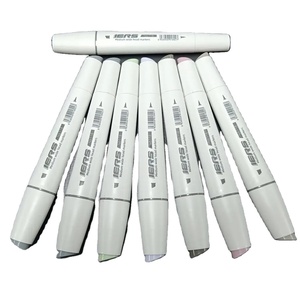 Marqueurs <span class=keywords><strong>à</strong></span> <span class=keywords><strong>alcool</strong></span> professionnels double embout (pinceau et pointe biseautée) sans bavure pour <span class=keywords><strong>feutre</strong></span> - Product Image 1