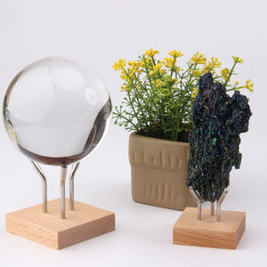 Boule de golf et boule de cristal présentoir 5*5 <span class=keywords><strong>en</strong></span> métal avec base <span class=keywords><strong>en</strong></span> bois pour le stockage et l'affichage des sphères de pierres précieuses nouvel arrivage - Product Image 6