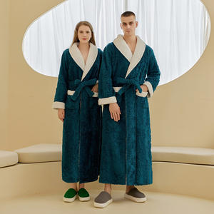 Peignoir moelleux de créateur de luxe pour femmes imprimé fleuri matériau polaire grand châle Robe de chambre colorée Robe de salon - Product Image 1