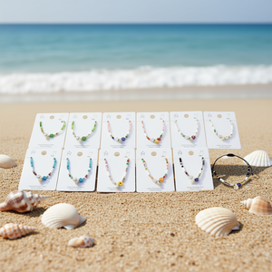 Cavigliera con Conchiglia e Fiore in Acciaio Inossidabile, Fatta a Mano, Set da 12 Pezzi, Gioielli alla Moda - Product Image 3