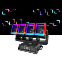 Luz Móvil de Cabeza con Zoom y Efecto Wash de 4x60W LED RGBW 350W Pixel Beam con Control DMX512 RDM y Tira RGB para DJ, Discoteca, Bar, Conciertos