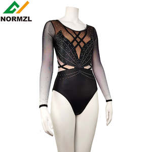 Competição das Mulheres Negras Ginástica Leotard Malha Elegante Ballet Leotard Manga Longa Sublimação Ginástica Roupas Personalizadas - Product Image 2