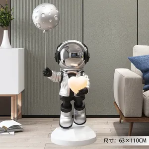 Scultura Moderna Grande in Metallo di Astronauta con Doppio Vassoio, Statua Decorativa per Casa e Soggiorno, <span class=keywords><strong>Arredamento</strong></span> Cinese Nuovo 2025 - Product Image 6