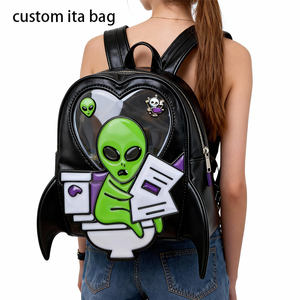 Sac à dos personnalisé Alien Ita Bag unique avec fenêtre transparente et motif ailes de chauve-souris, idéal pour les fans et la subculture gothique - Product Image 2