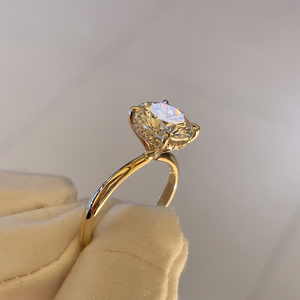 Anillo de Oro de 18K con Diamante Cultivado en Laboratorio con Certificación IGI, Estilo Vintage, Engaste Halo Redondo de 1ct 2ct 3ct, para Colecciones de Bodas Retro - Product Image 4