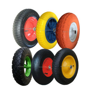 De l'usine bas prix équipement de manutention pièces Construction brouette roue 400-8 Pu mousse roue - Product Image 1