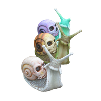 Escultura de Resina Ecológica Pintada con Diseño de Cabeza de Animal Gótica, Caracol, Terror, Halloween, Artesanía, Patrón Escénico de Diseño Transfronterizo