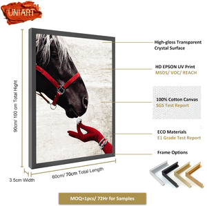 Peintures murales équestres de qualité galerie en gros, impressions sur toile en porcelaine cristalline, <span class=keywords><strong>peinture</strong></span> numérique de chevaux, décoration murale - Product Image 3