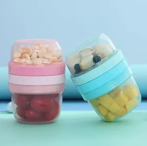 Milk Powder Box Detachable Baby Food Storage Box With Lid Fork Portable Outdoor Transparent Plastic Infant Kids Snacks Container