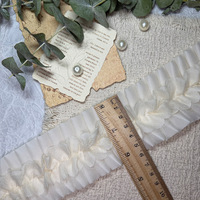 Nouvelle dentelle décorative pour accessoires de robe, dentelle guipure soluble à l'eau, dentelle plissée pour ourlet.