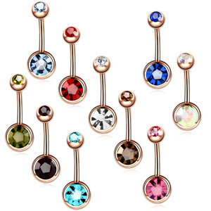 Bán sỉ phụ nữ bụng nhẫn thép không gỉ Đôi Đá Quý rốn Nhẫn tùy chỉnh nút bụng Nhẫn piercing đồ trang sức - Product Image 6