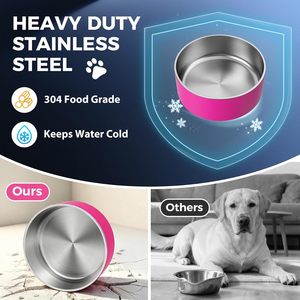 Ventes en gros de bols et bouteilles d'eau pour animaux de compagnie en acier inoxydable à double paroi avec logo personnalisé, sublimation, pour nourrir les chiens et les chats - Product Image 4