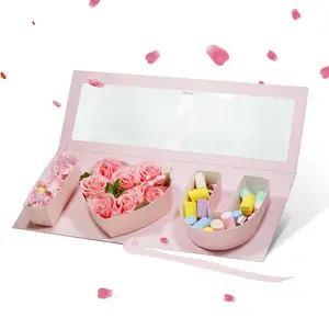 Artículos en stock I Love You Caja de regalo de San Valentín con forma de carta rellenable rosa con tapa transparente