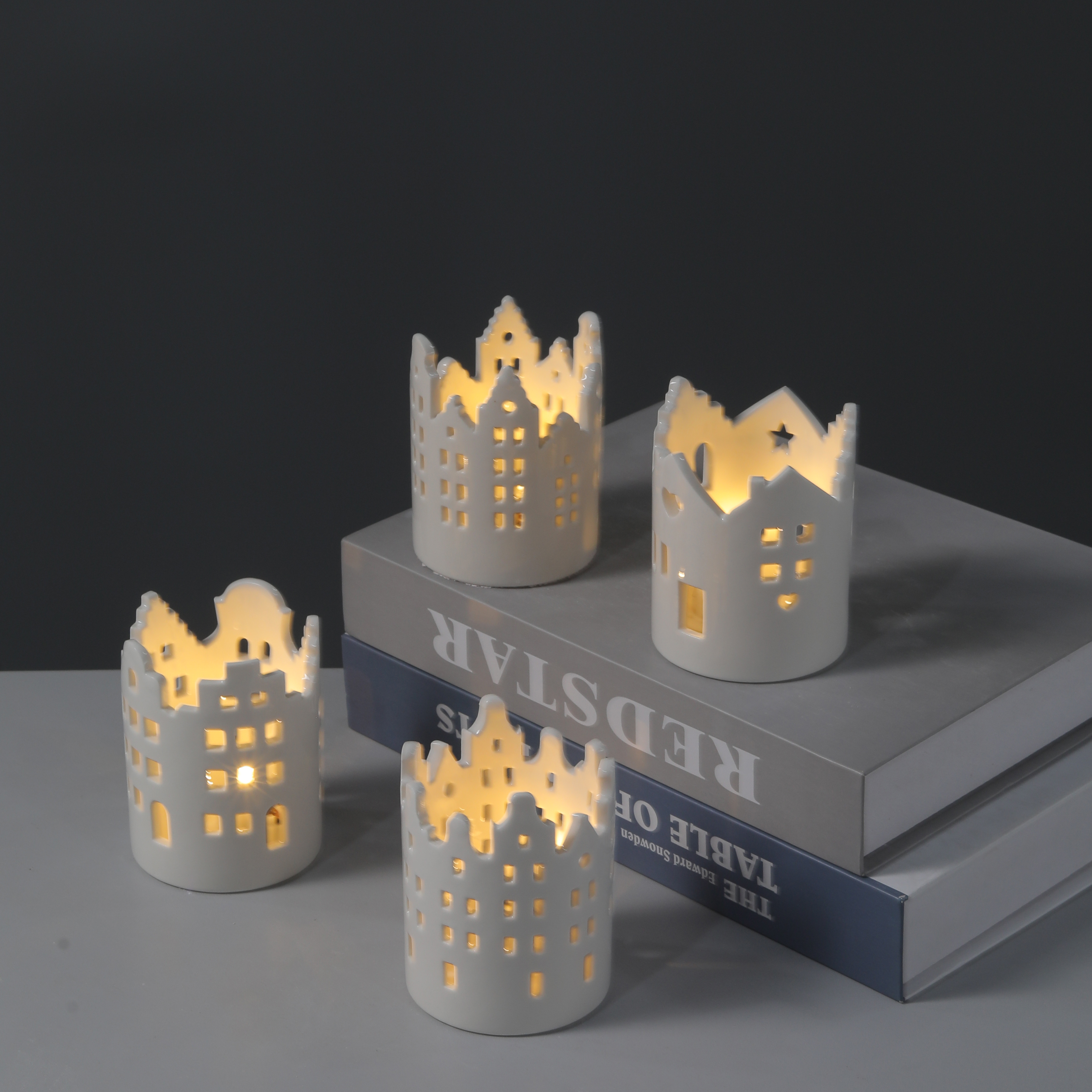 Ins Ceramic Candle Holder Black Modern Home Decoration Living Room Tabletop Decoration Candlelight Holder
