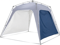 Tente Pop-Up Double Couche Entièrement Automatique en Polyester Bleu pour Camping en Plein Air, Épaisse, Imperméable et Anti-UV, Portable