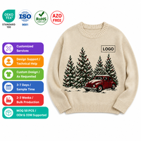 Pull personnalisé pour homme avec logo sur le devant, tricoté, pour Noël, hiver, anti-rides, respirant, en nylon/coton