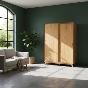 ตู้ไม้เนื้อแข็งสไตล์มิดเซ็นจูรี่ ดีไซน์ทันสมัย ให้พื้นที่จัดเก็บที่ทนทานและกว้างขวาง พร้อมความสง่างามเหนือกาลเวลา - Product Image 4