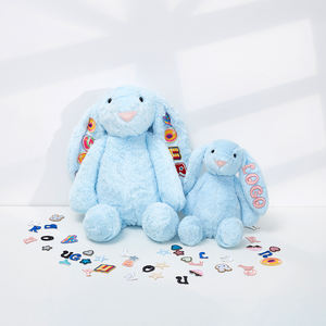 25cm New Hot Sale Langohr Ostern Plüsch Kaninchen Unterstützung Benutzer definierte Brief aufkleber Benutzer definierte LOGO mit Stickerei Alphabet <span class=keywords><strong>Patch</strong></span> - Product Image 5