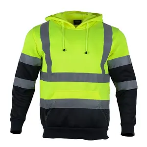 OEM fabrika yansıtıcı tişörtü inşaat ceket erkekler yüksek görünürlük güvenlik Hoodies