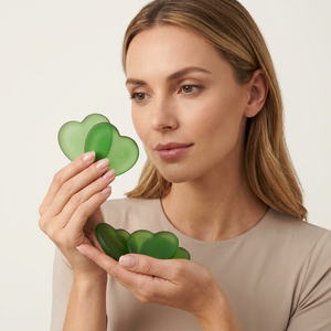 Manteles Individuales de Resina en Forma de Corazón, Antideslizantes, Diseño Moderno, Color Verde, Juego de 4 - Product Image 1