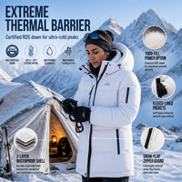 Doudoune technique professionnelle unisexe, imperméable 20000 mm, respirante 10000 g, duvet RDS, personnalisable
