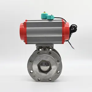 JTAIV New Hot Sale DN15-DN200 Italian Ultra-thin Pneumatic Cylinder Valve Pneumatic Flange Ball Valve