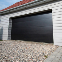 Porte de garage en PU de luxe pour villa ou appartement, motif lisse, isolée thermiquement, en acier, sécurisée, automatique