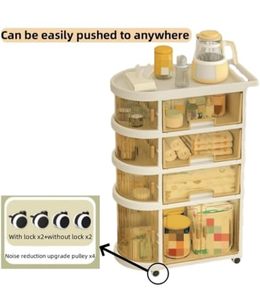 Carrito de Almacenamiento con Ruedas, Plegable, de Plástico, con Cajones, de Múltiples Niveles, Moderno, para Cocina, Hogar, Oficina, Jardín - Product Image 3