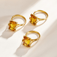Bague de mariage en acier inoxydable 316l plaqué or 18 carats avec fleur en zircon pour fiançailles et anniversaire