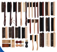 Brosse de nettoyage de chaussures LGL LGL-DZ001 à manche en bois personnalisable, poils personnalisables (doux/raides), conception portative, entretien industriel sur mesure