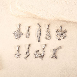 Dijes de Joyería Permanente a Prueba de Agua con Encanto Oceánico de Estrella de Mar, Concha, Pez, Tortuga y Sol, Colgante de Acero Inoxidable para Collar y Accesorios de Bricolaje - Product Image 6