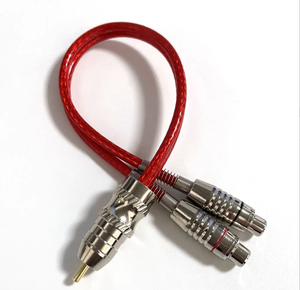 สายแยกสัญญาณเสียงรถยนต์แบบ Y หัวต่อ RCA ตัวผู้ 1 ช่อง เป็น RCA ตัวเมีย 2 ช่อง  ปลอกโลหะ ชุบนิกเกิล - Product Image 4