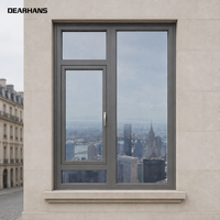 Fenêtre à battant en aluminium à rupture de pont thermique sur mesure, double vitrage en verre trempé, insonorisée, pour maison
