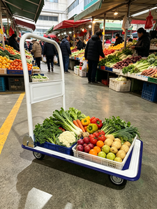 Carrello Pieghevole in Acciaio con 4 <span class=keywords><strong>Ruote</strong></span> Silenziose in PU <span class=keywords><strong>per</strong></span> Negozi, Magazzini e Logistica - Product Image 4