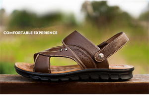 Hot Sale Summer <strong>Men</strong> <strong>Sandals</strong> Quality Genuine Leather Shoes Male Comfortable Slip-on Slippers <strong>Brown</strong> Man <strong>Sandal</strong> - Product Image 4