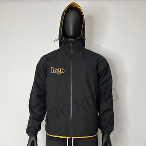 Veste coupe-vent réversible de haute qualité de conception d'usine veste coupe-vent à poignets réglables jaune - Product Image 6