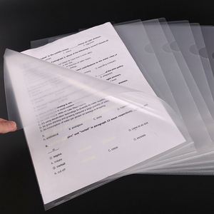 Factory Direct A4 Size L-Shape <b>Document</b> <b>Holder</b> Clear PP Sheet Protector With Logo Printed PVC Folder Pattern - Product Image 3