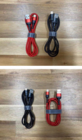 Kabel Data nilon kepang, ponsel Android jaket kain hitam kepang nilon tahan lama 1M 2M 2,8a USB Data pengisian cepat kabel Data Tipe C