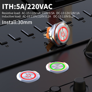 LANBOO 30A 30mm Metal Push Button <strong>Switch</strong> with LED - 1NO1NC/2NO2NC, Momentary or Latching, 3A, Compatible with 12V 24V 220V - Product Image 2